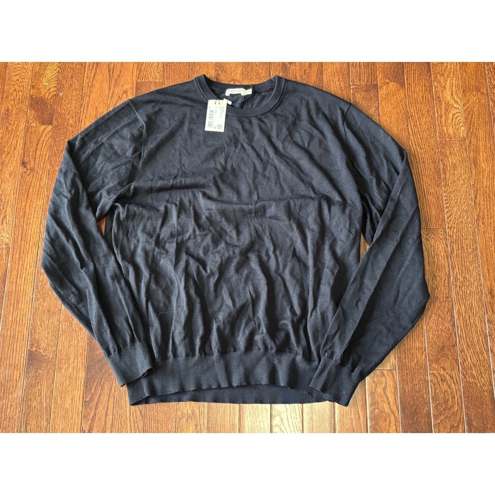 Suitsupply Mens Crew Merino Navy Blue Wool Sweater XXL SW75607 NWT
